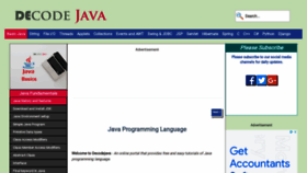 What Decodejava.com website looked like in 2022 (1 year ago)