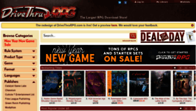 What Drivethrurpg.com website looked like in 2023 (1 year ago)
