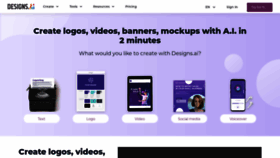 What Designs.ai website looked like in 2023 (This year)