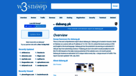 What Dabang.pk.w3snoop.com website looked like in 2023 (This year)