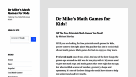 What Dr-mikes-math-games-for-kids.com website looks like in 2024 