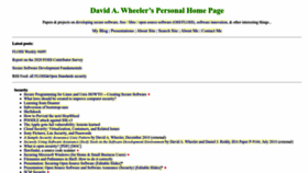 What Dwheeler.com website looks like in 2024 