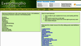 What Everythingbio.com website looked like in 2012 (12 years ago)