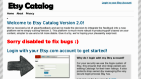 What Etsycatalog.com website looked like in 2012 (12 years ago)