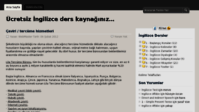 What Engilizce.com website looked like in 2012 (11 years ago)