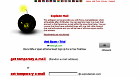 What Explodemail.com website looked like in 2013 (10 years ago)