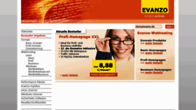 What Evanzo.de website looked like in 2013 (10 years ago)