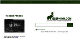 What Elephind.com website looked like in 2013 (10 years ago)