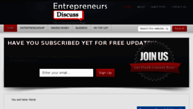 What Entrepreneursdiscuss.com website looked like in 2013 (10 years ago)