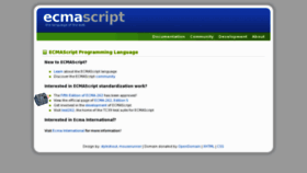 What Ecmascript.org website looked like in 2014 (10 years ago)