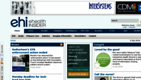 What E-health-insider.com website looked like in 2014 (9 years ago)