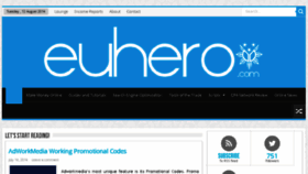 What Euhero.com website looked like in 2014 (9 years ago)
