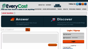 What Everycost.com website looked like in 2014 (9 years ago)