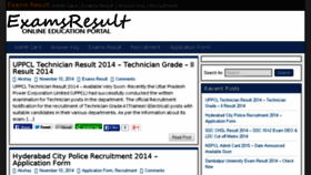 What Examsresult.in website looked like in 2014 (9 years ago)