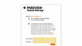 What Email.parkview.com website looked like in 2015 (9 years ago)