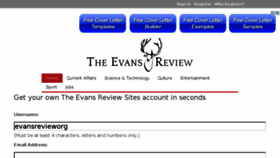 What Evansreview.org website looked like in 2015 (9 years ago)