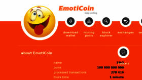 What Emoticoin.org website looked like in 2015 (9 years ago)