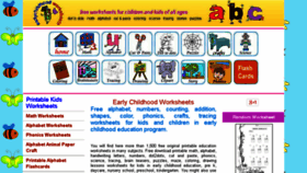 What Earlychildhoodworksheets.com website looked like in 2015 (8 years ago)