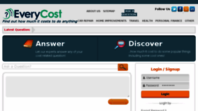 What Everycost.com website looked like in 2016 (8 years ago)
