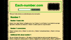 What Each-number.com website looked like in 2016 (8 years ago)