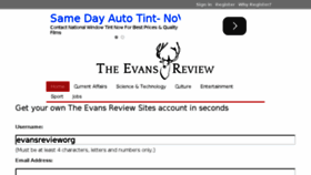 What Evansreview.org website looked like in 2016 (8 years ago)