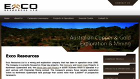 What Excoresources.com.au website looked like in 2016 (8 years ago)