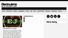What Electrojams.com website looked like in 2016 (8 years ago)