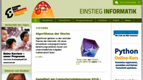 What Einstieg-informatik.de website looked like in 2016 (8 years ago)