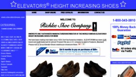 What Elevatorshoes.com website looked like in 2016 (8 years ago)