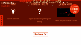 What Eradicatingecocide.com website looked like in 2016 (8 years ago)