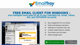 What Emailtray.com website looked like in 2016 (8 years ago)