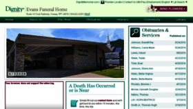 What Evans-funeralhome.com website looked like in 2016 (7 years ago)