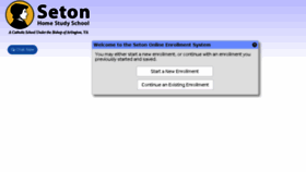 What Enroll.setonhome.org website looked like in 2016 (7 years ago)