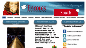 What Encoresconsignmentsouth.com website looked like in 2016 (7 years ago)