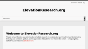 What Elevationresearch.org website looked like in 2017 (7 years ago)