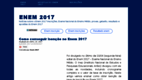 What Enem2017.com website looked like in 2017 (7 years ago)