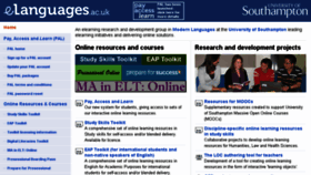 What Elanguages.ac.uk website looked like in 2017 (6 years ago)