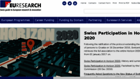 What Euresearch.ch website looked like in 2017 (8 years ago)