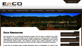 What Excoresources.com.au website looked like in 2017 (6 years ago)