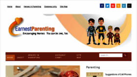 What Earnestparenting.com website looked like in 2017 (6 years ago)