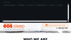 What Eossleep.com website looked like in 2017 (6 years ago)