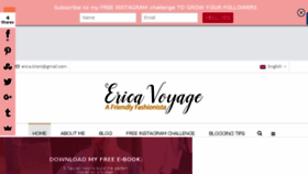 What Ericavoyage.com website looked like in 2017 (6 years ago)