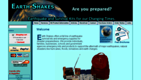 What Earthshakes.com website looked like in 2017 (6 years ago)