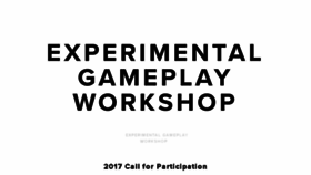 What Experimental-gameplay.org website looked like in 2017 (6 years ago)