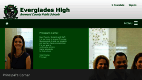 What Evergladeshs.org website looked like in 2017 (6 years ago)