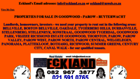 What Eckland.co.za website looked like in 2017 (6 years ago)