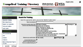 What Evangelicaltrainingdirectory.org website looked like in 2017 (6 years ago)