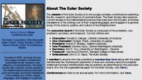 What Eulersociety.org website looked like in 2017 (6 years ago)