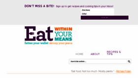 What Eatwithinyourmeans.com website looked like in 2017 (6 years ago)