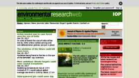 What Environmentalresearchweb.org website looked like in 2018 (6 years ago)